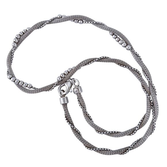 Twisted Rope Chain Necklace | 17” | 925 Italy | Vintage Sterling Silver | 14.1g - Picture 1 of 5